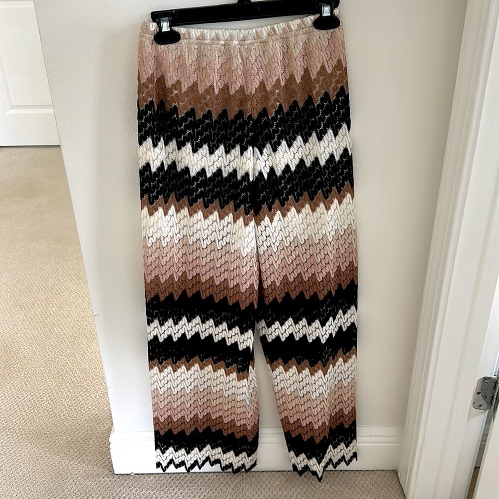 Bety - Custom Designed Palazzo Lace pants. Size S-M Chevron design